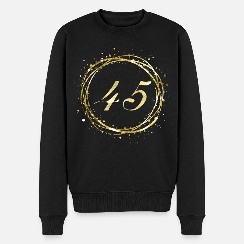 45 - Männer Premium Bio Pullover - Schwarz