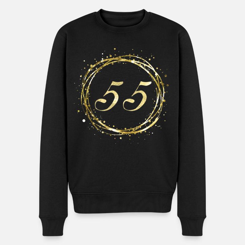55 - Männer Premium Bio Pullover - Schwarz