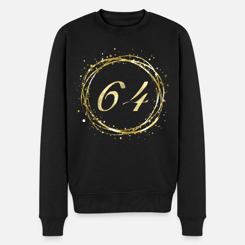 64 - Männer Premium Bio Pullover - Schwarz