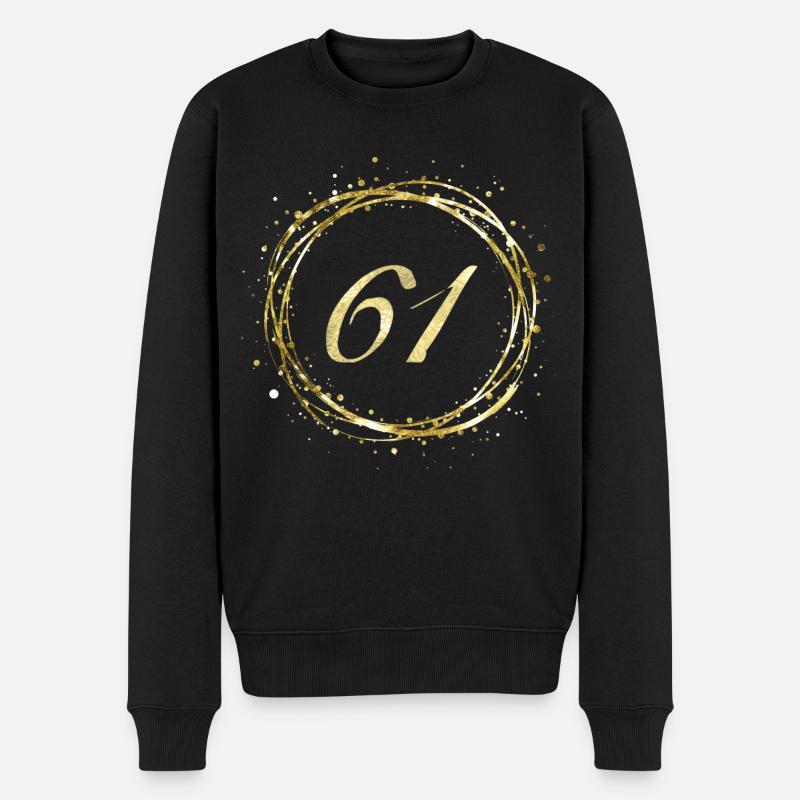 61 - Männer Premium Bio Pullover - Schwarz