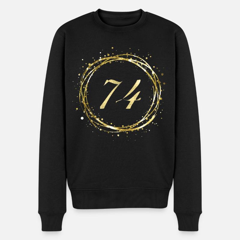 74 - Männer Premium Bio Pullover - Schwarz