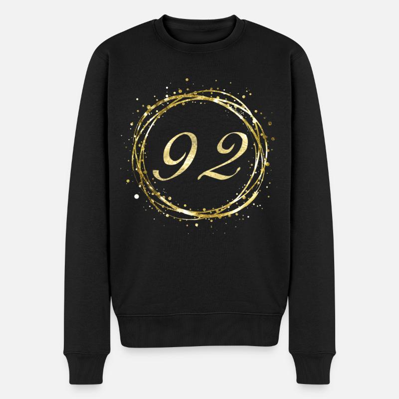 92 - Männer Premium Bio Pullover - Schwarz
