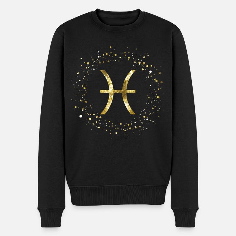 Signe du zodiaque Poissons - Pull Premium bio Homme - noir