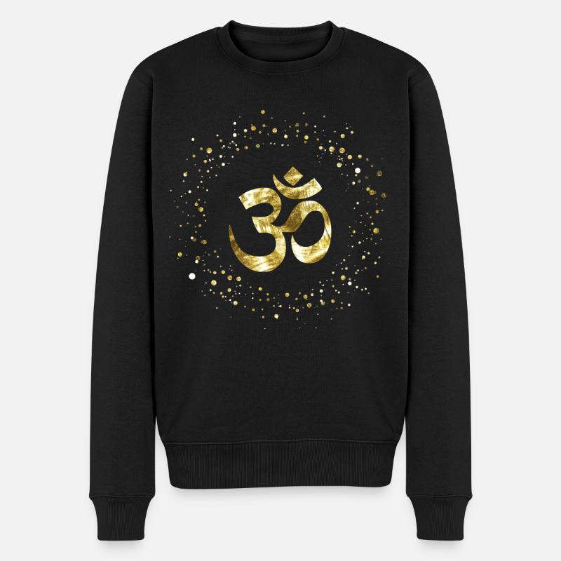 Om - Männer Premium Bio Pullover - Schwarz