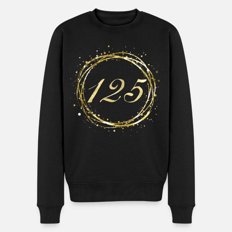 125 - Männer Premium Bio Pullover - Schwarz