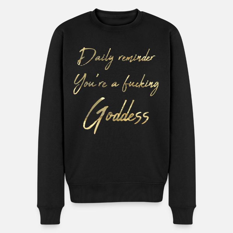 Goddess - Männer Premium Bio Pullover - Schwarz
