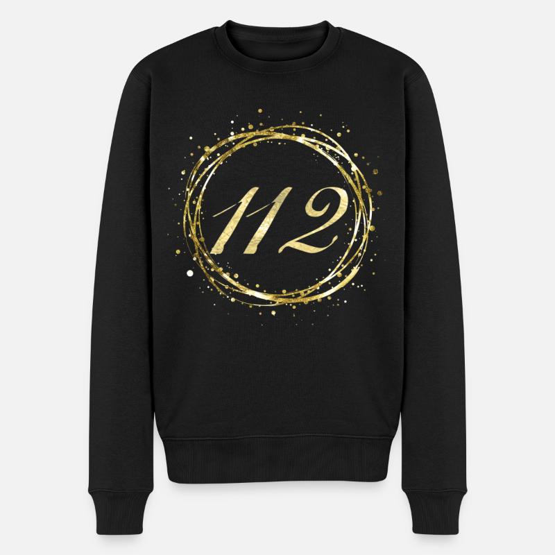 112 - Männer Premium Bio Pullover - Schwarz