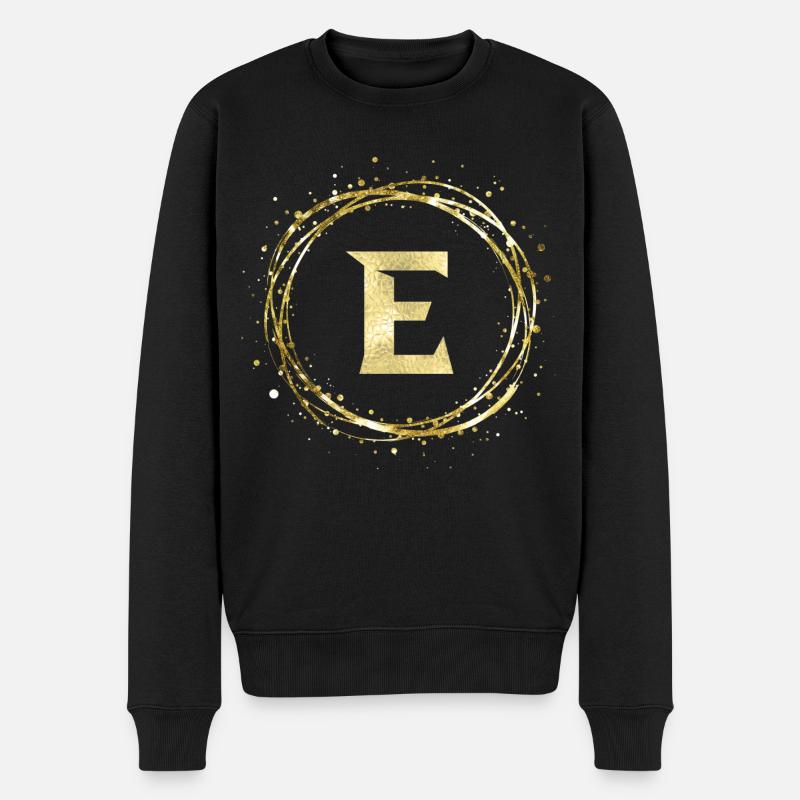 E - Männer Premium Bio Pullover - Schwarz