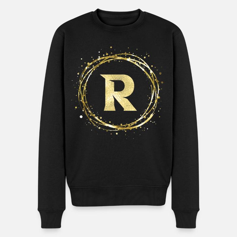 R - Männer Premium Bio Pullover - Schwarz
