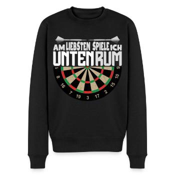 Untenrum Dart Scheibe Darts Dartspieler 180 humor - Männer Premium Bio Pullover - Schwarz - Vorne - Nico (187cm)