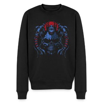 SKUL Rouge Bleu - Pull Premium bio Homme - noir - Devant - Nico (187cm)