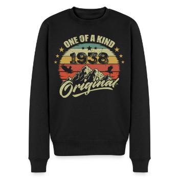 1938 Vintage Geburtstag 1938 Retro Jahrgang 1938 - Männer Premium Bio Pullover - Schwarz - Vorne - Nico (187cm)