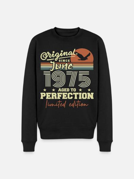 Born in June 1975, June 1975, Born June 1975 June 1975 - Men's Premium Organic Jumper - black