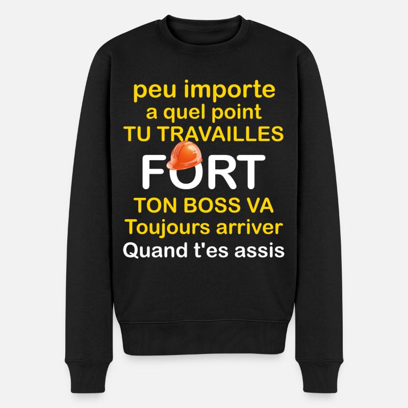 Chantier Idée Cadeau Humour Batiment - Pull Premium bio Homme - noir