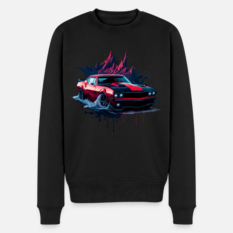 Voiture de sport classique - Pull Premium bio Homme - noir