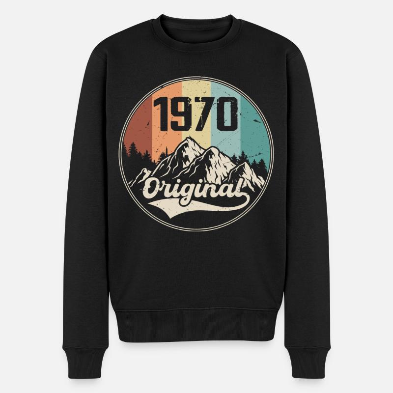 Original Geburtstagsgeschenk aus den 1970er Jahren - 1970er Jahre - Männer Premium Bio Pullover - Schwarz