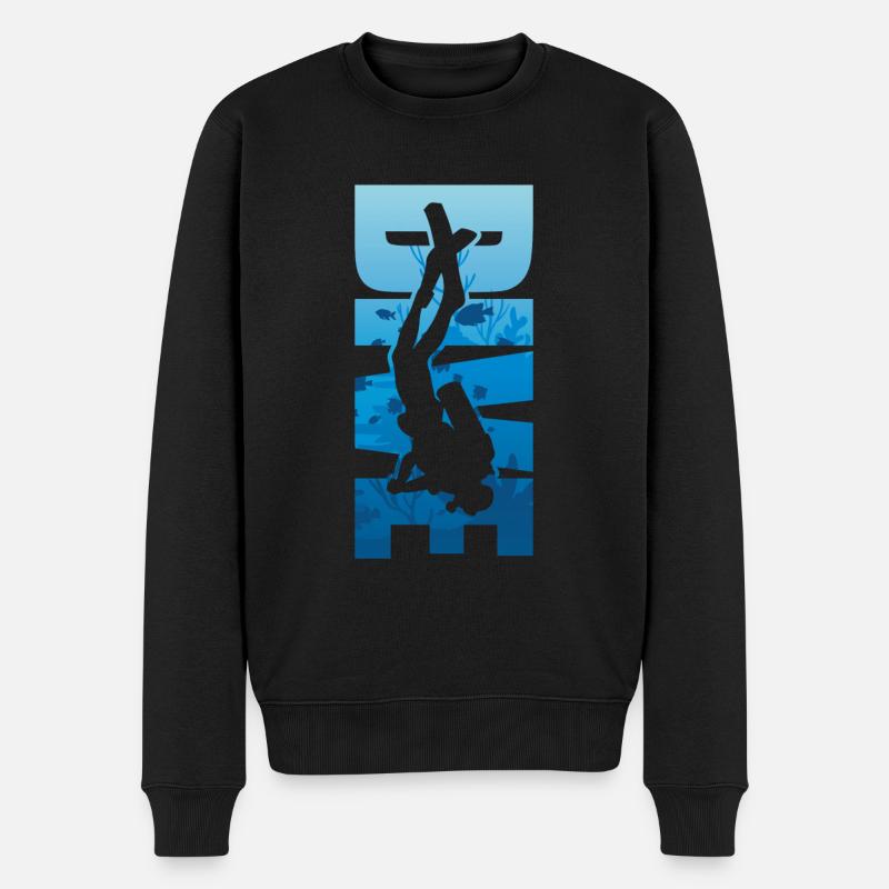 Tauchen - Männer Premium Bio Pullover - Schwarz