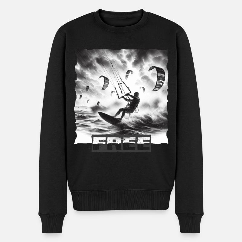 Kitesurf - Pull Premium bio Homme - noir