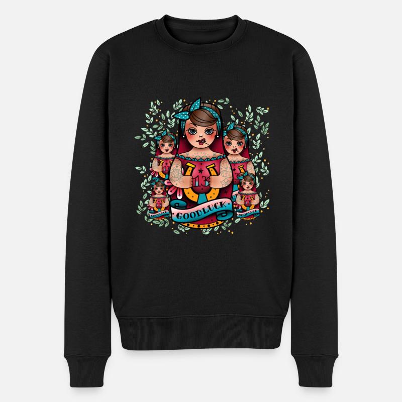 Poupée Matrouchka Russie Babouchka - Pull Premium bio Homme - noir