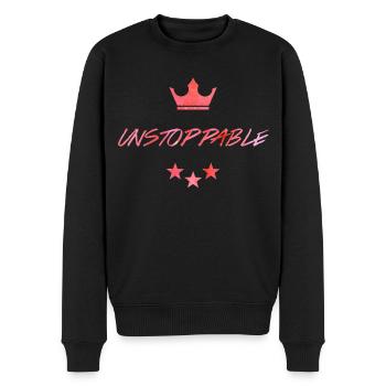 Unstoppable Unaufhaltbar Unaufhaltsam Krone - Männer Premium Bio Pullover - Schwarz - Vorne - Nico (187cm)