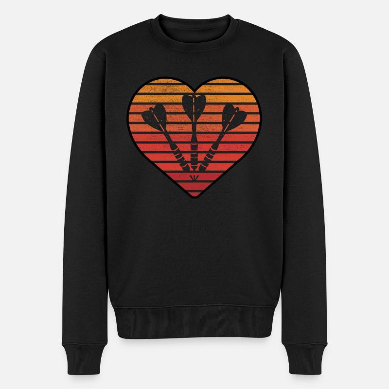 Darts Dart Rétro Coeur - Pull Premium bio Homme - noir