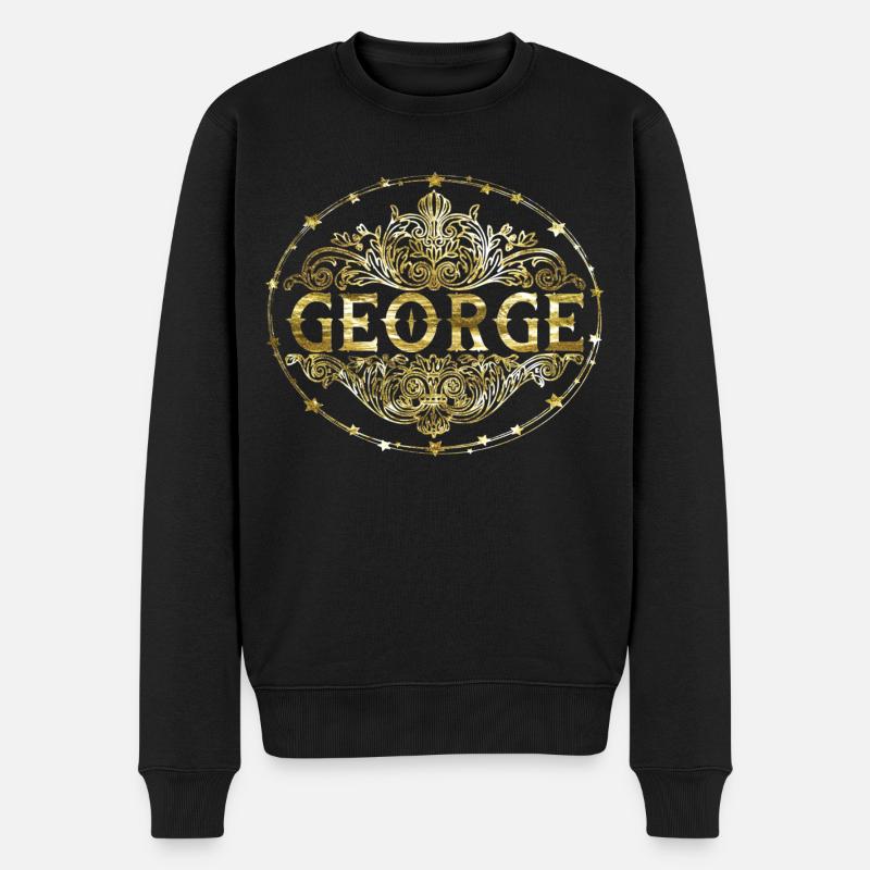 George - Männer Premium Bio Pullover - Schwarz