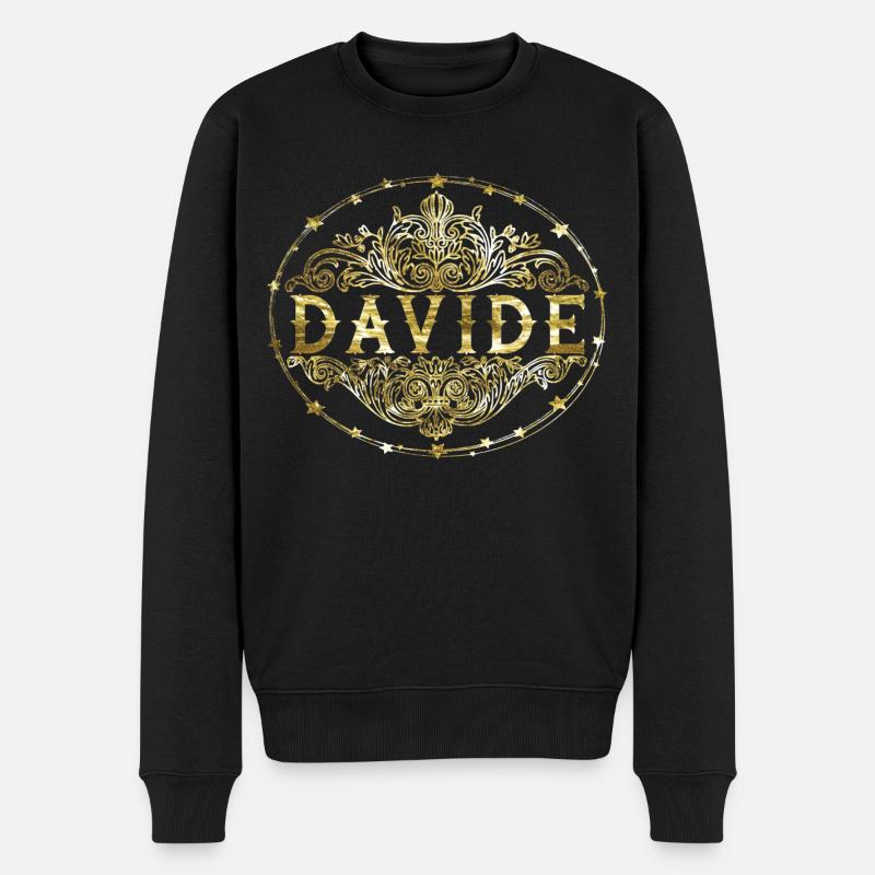David - Männer Premium Bio Pullover - Schwarz