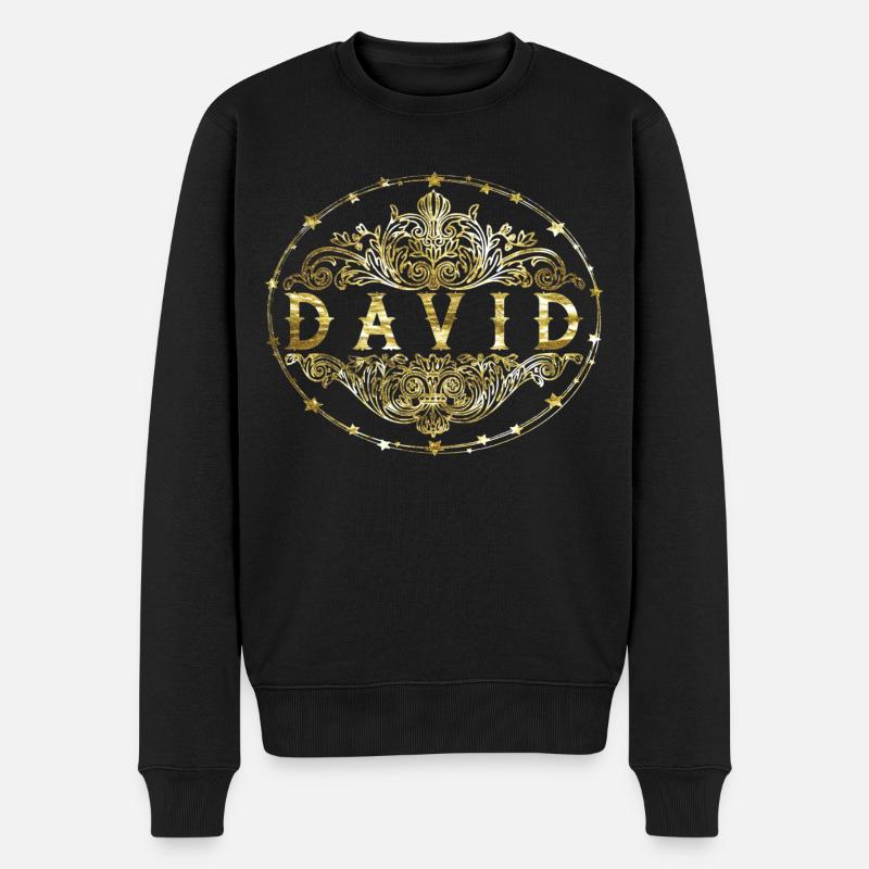 David - Männer Premium Bio Pullover - Schwarz