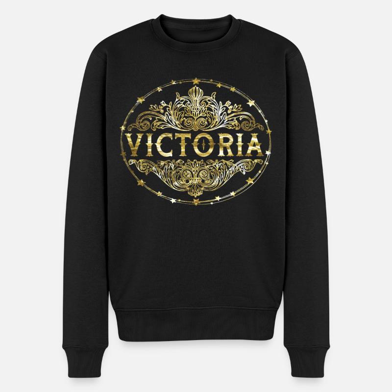 Victoria - Männer Premium Bio Pullover - Schwarz