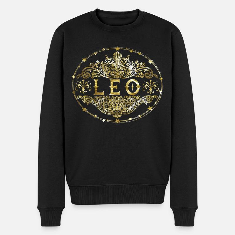 Leo - Männer Premium Bio Pullover - Schwarz