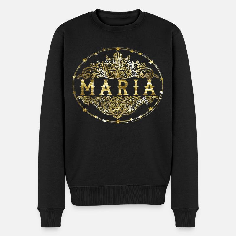 Maria - Männer Premium Bio Pullover - Schwarz