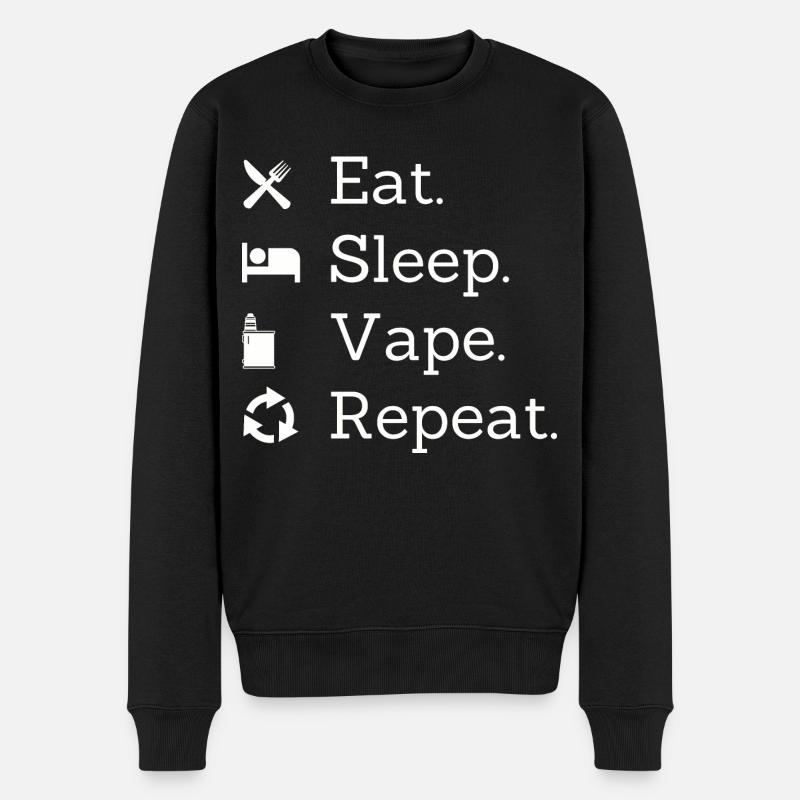 Eat sleep vape repeat - Männer Premium Bio Pullover - Schwarz