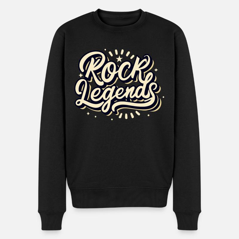 Rock Legends Rock And Roll Musikliebhaber - Männer Premium Bio Pullover - Schwarz
