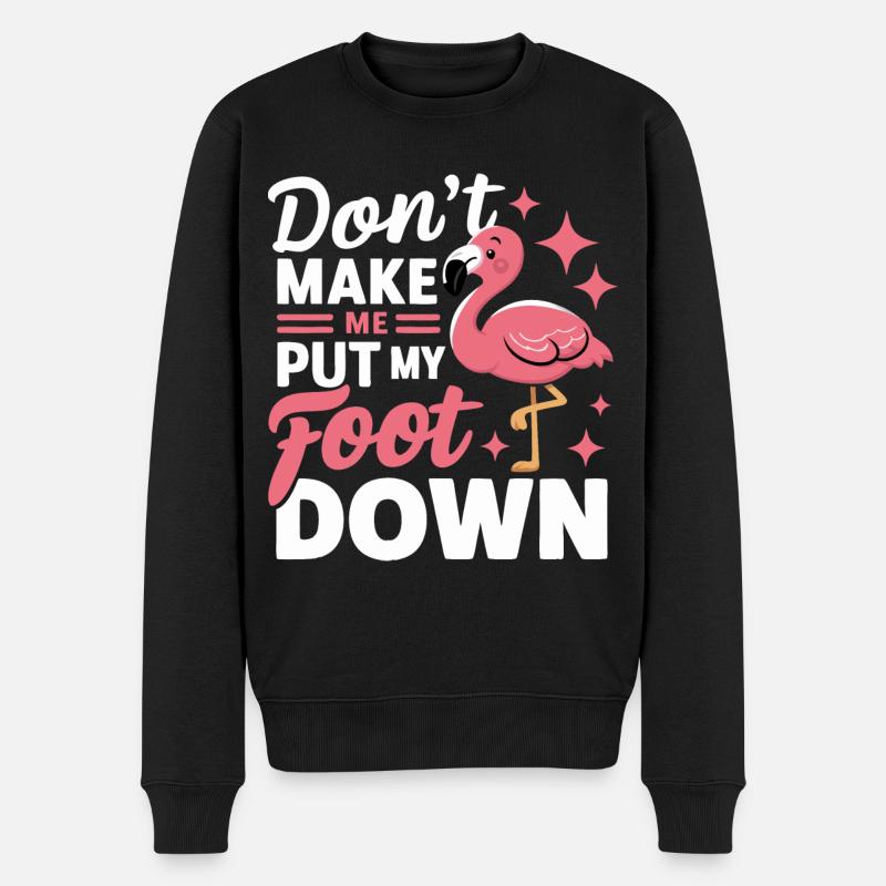 Flamant rose animal - Pull Premium bio Homme - noir
