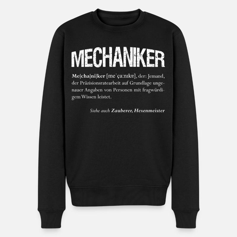 Mechaniker, auch Zauberer genannt Geschenk - Männer Premium Bio Pullover - Schwarz