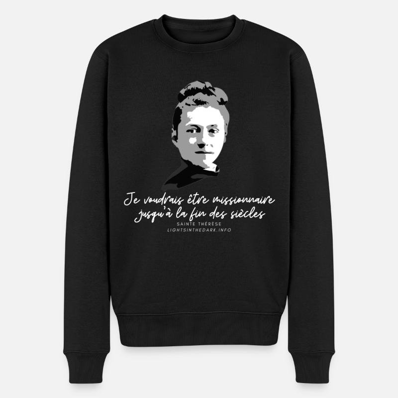 Sainte Therese patronne des missions - Pull Premium bio Homme - noir