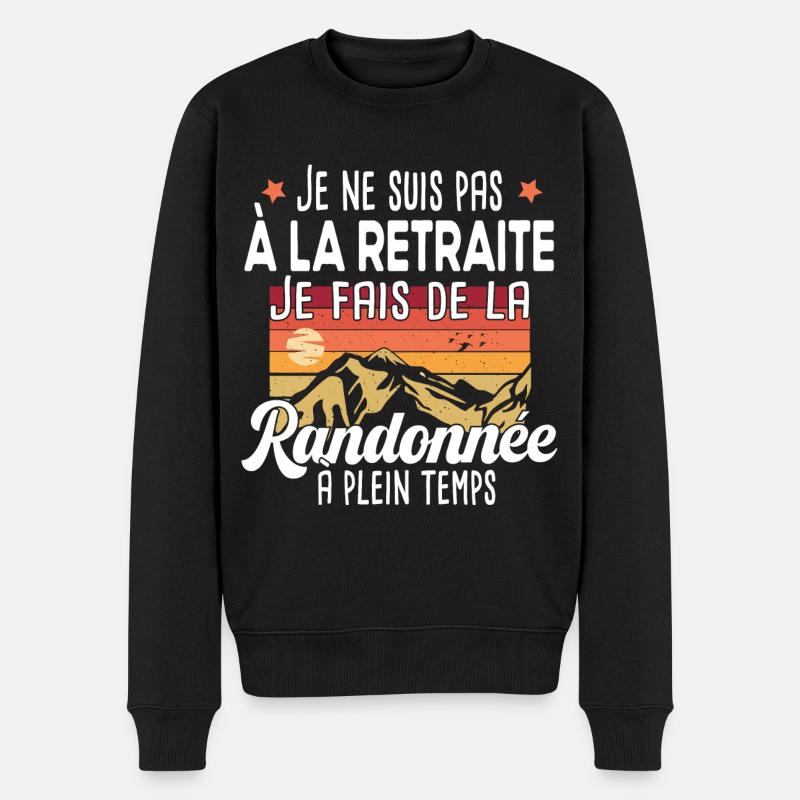 Retraite retraité randonnée randonneur randonneuse - Pull Premium bio Homme - noir