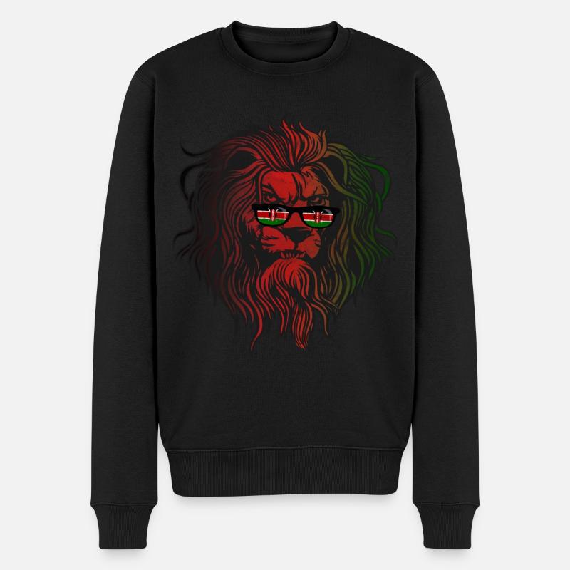 Kenia - Männer Premium Bio Pullover - Schwarz