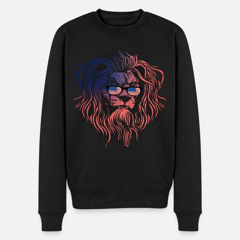 USA - Männer Premium Bio Pullover - Schwarz