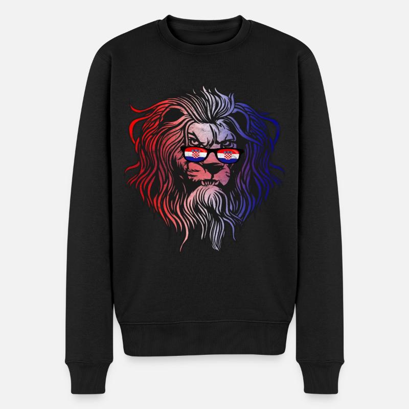 Kroatien - Männer Premium Bio Pullover - Schwarz