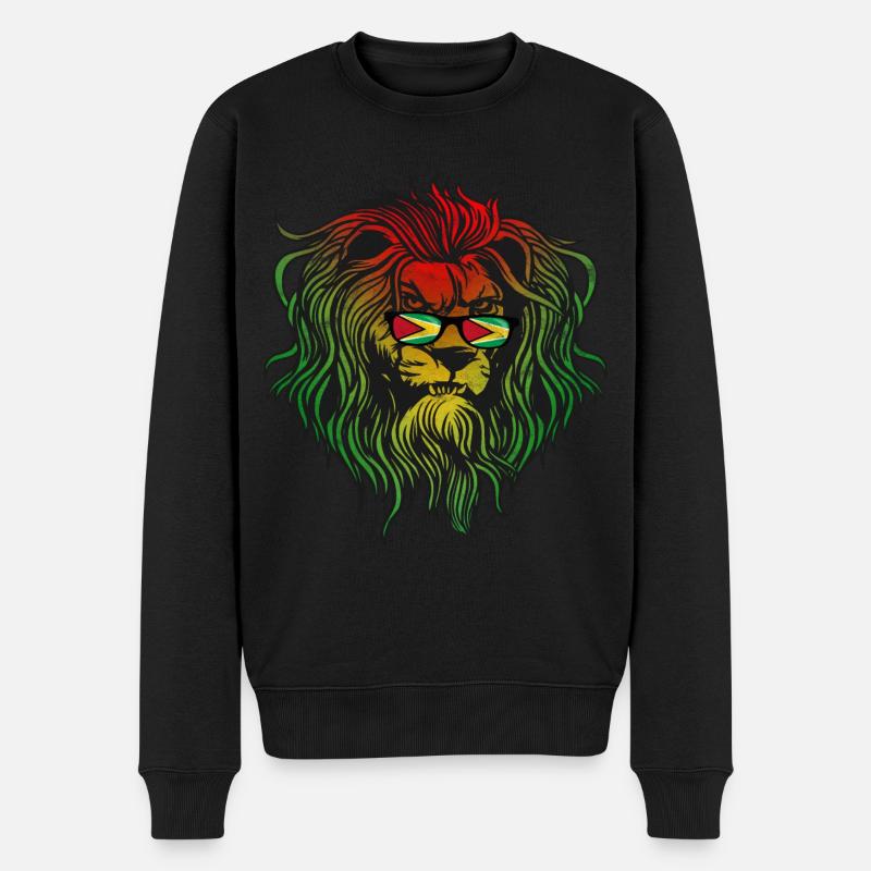 Guyana - Männer Premium Bio Pullover - Schwarz