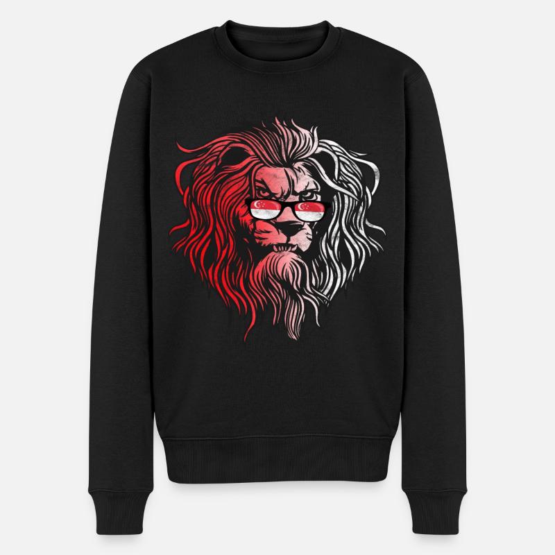 Singapur - Männer Premium Bio Pullover - Schwarz