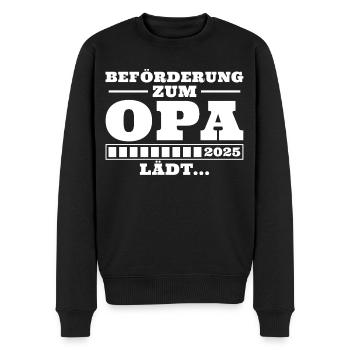 Beförderung zum Opa 2025 lädt - Männer Premium Bio Pullover - Schwarz - Vorne - Nico (187cm)
