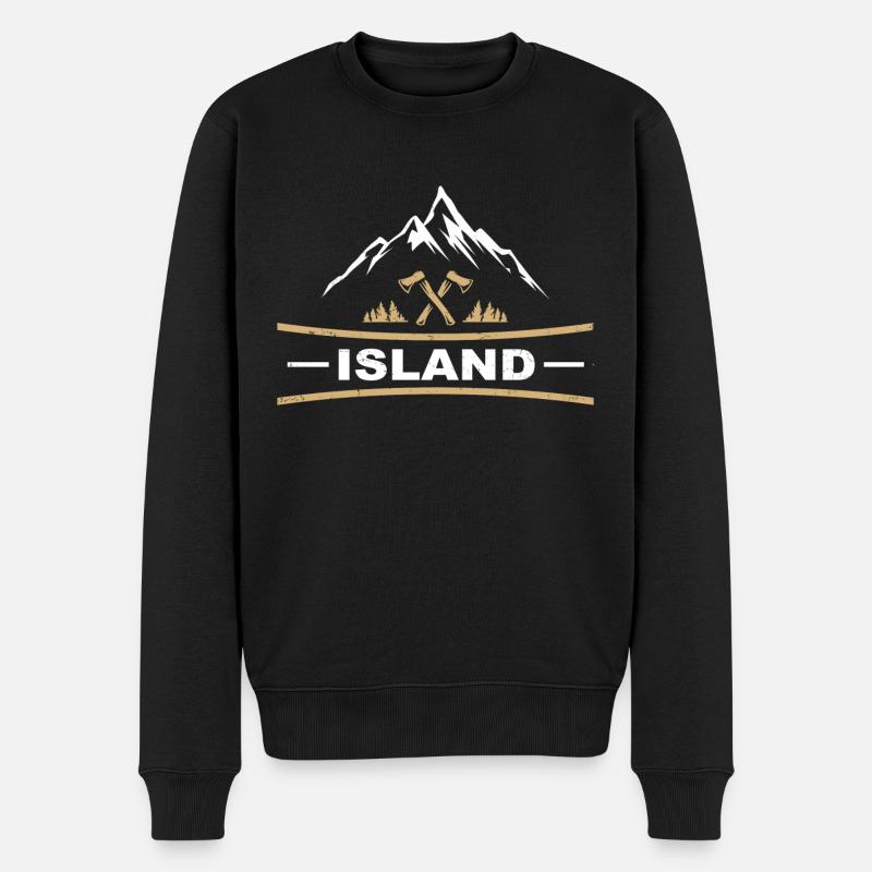 Island Urlaub - Männer Premium Bio Pullover - Schwarz