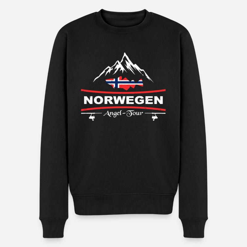 Pêche en Norvège - Pull Premium bio Homme - noir