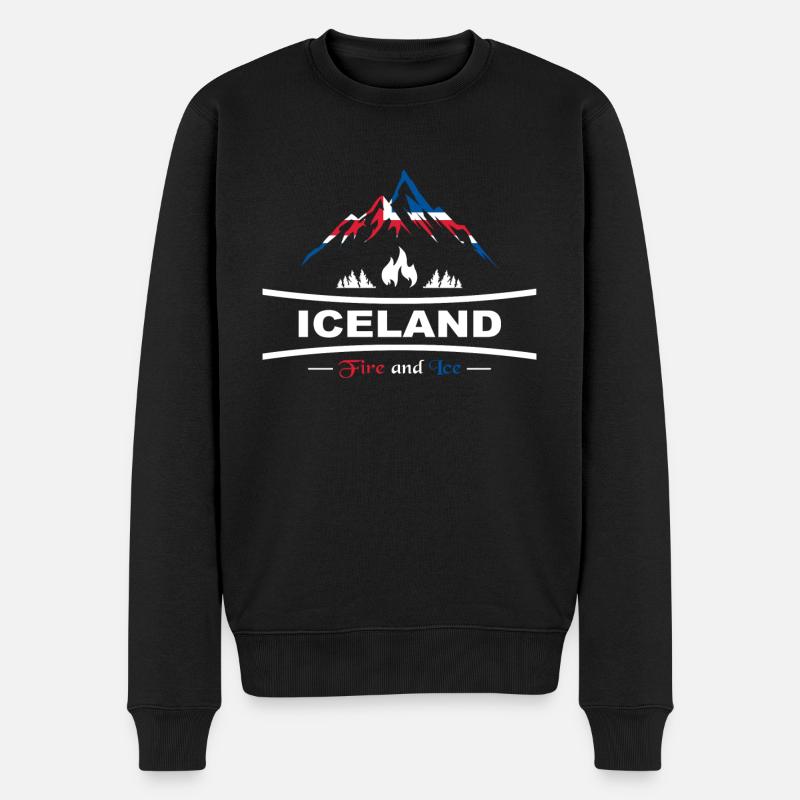 Island - Insel aus Feuer und Eis - Männer Premium Bio Pullover - Schwarz