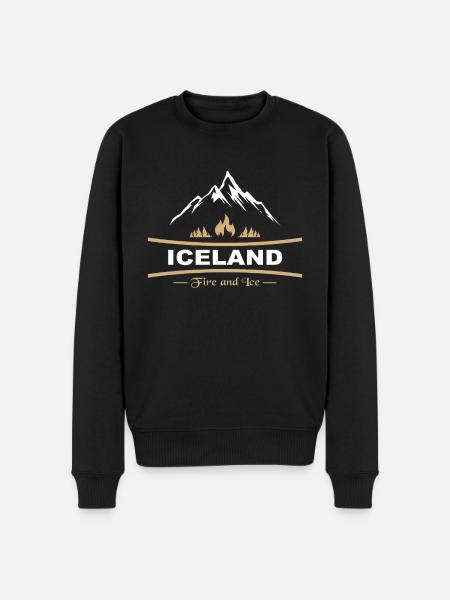 Iceland - fire and ice - Men's Premium Organic Jumper - black