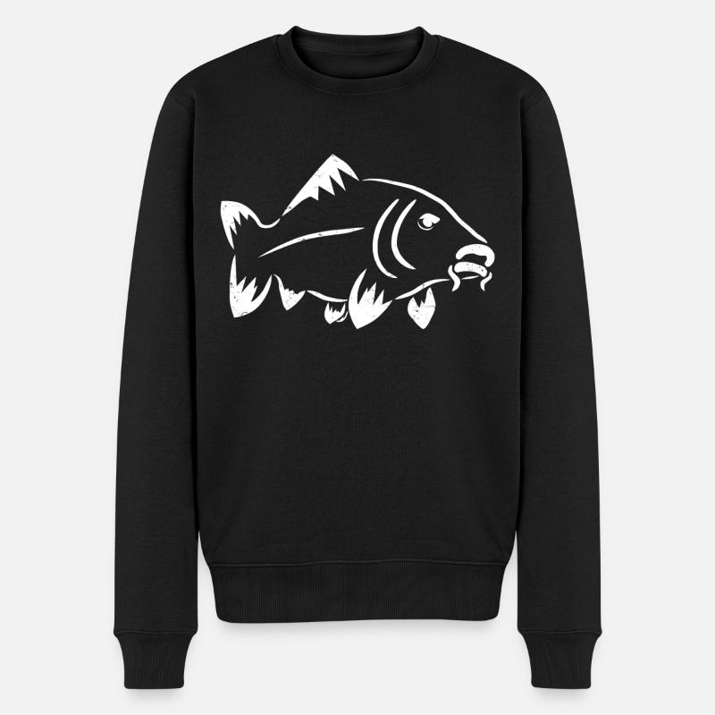 Logo poisson - carpe - Pull Premium bio Homme - noir