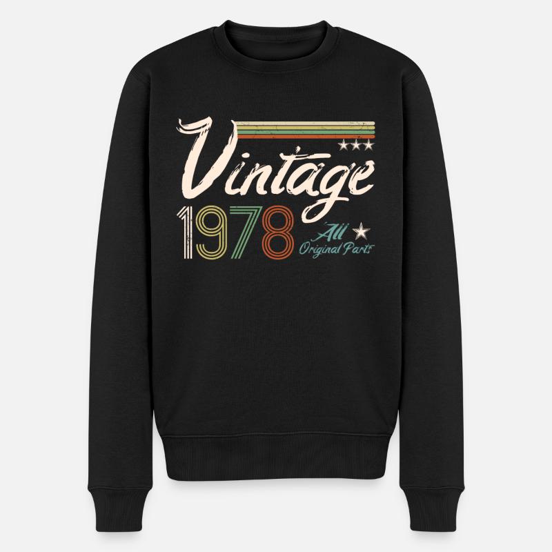 Vintage 1978 - 43e anniversaire rétro - Pull Premium bio Homme - noir