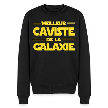 Humour Caviste - Pull Premium bio Homme - noir - Devant - Nico (187cm)